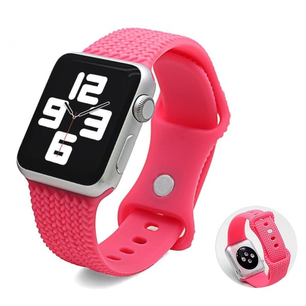 Apple Watch Series 6 / 5 44 mm vevd mønster silikonklokkebånd - Rosa
