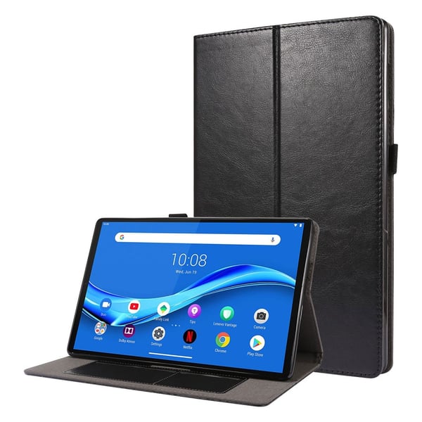 Crazy Horse Lenovo Tab M10 FHD Plus Lær Flippetui - Svart
