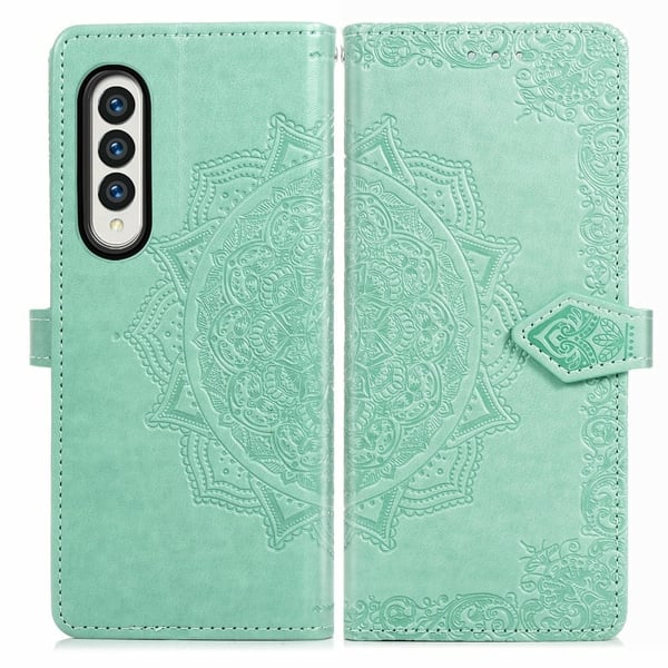 Mandala Samsung Galaxy Z Fold3 5G Läppäkotelo - Vihreä