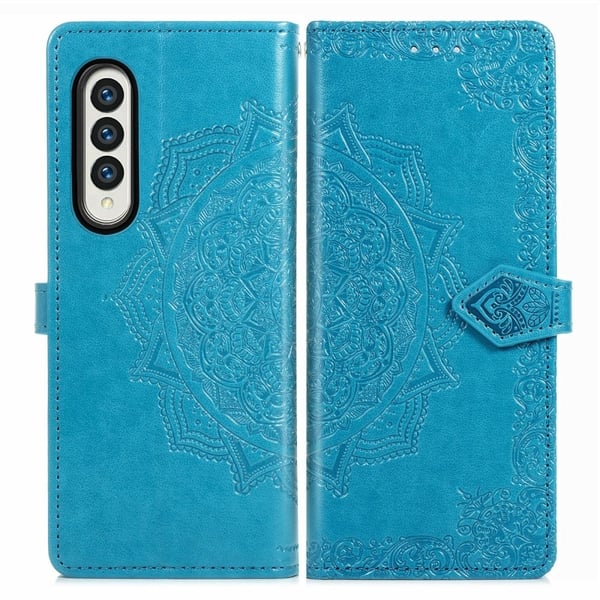 Mandala Samsung Galaxy Z Fold3 5G Flip Etui - Blå