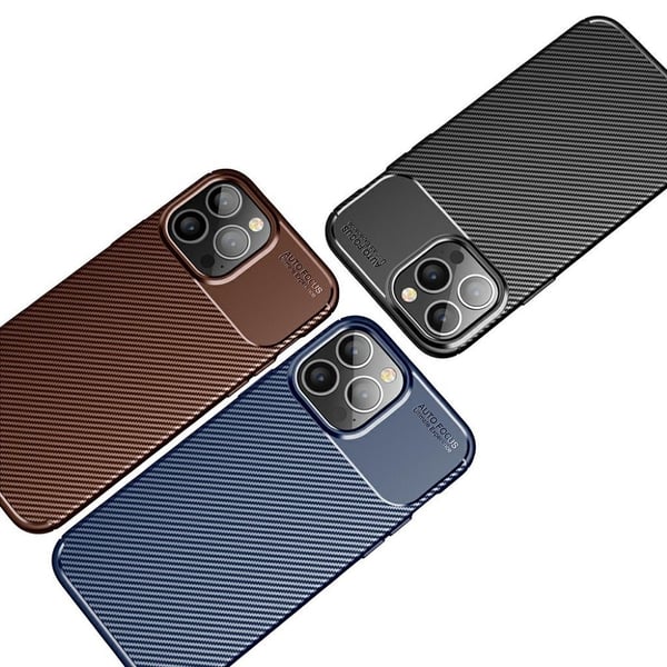 Carbon Fiber Texture Drop Resistant Flexible mobil cover iPhone 13 Pro Max 6.7-inch - Sort
