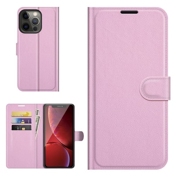 Classic iPhone 13 Pro Max flip etui - Rosa