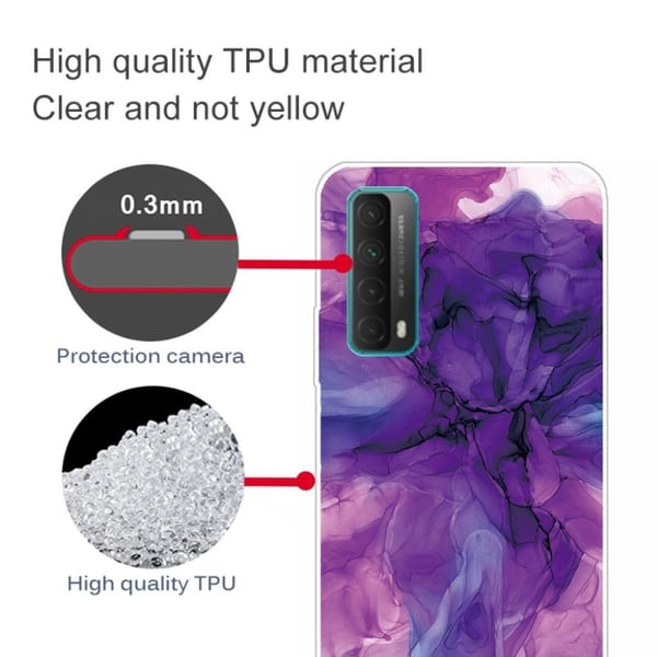 Marble Huawei Y7A / P Smart 2021 Etui - Dreamy Lilla Klinkekule