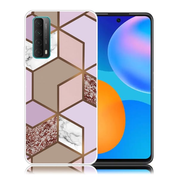 Marble Huawei Y7A / P Smart 2021 Etui - Golden Lush Tile