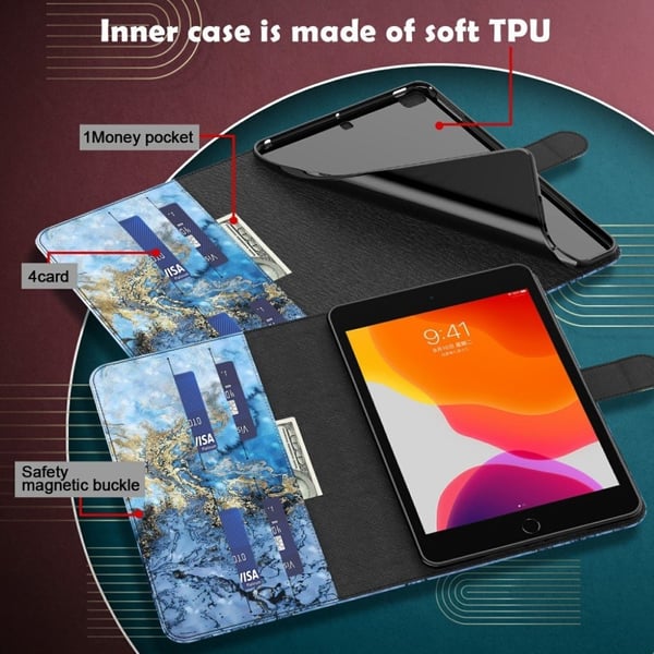 Lenovo Tab E10 Mønster Lær Flippetui - Marbling