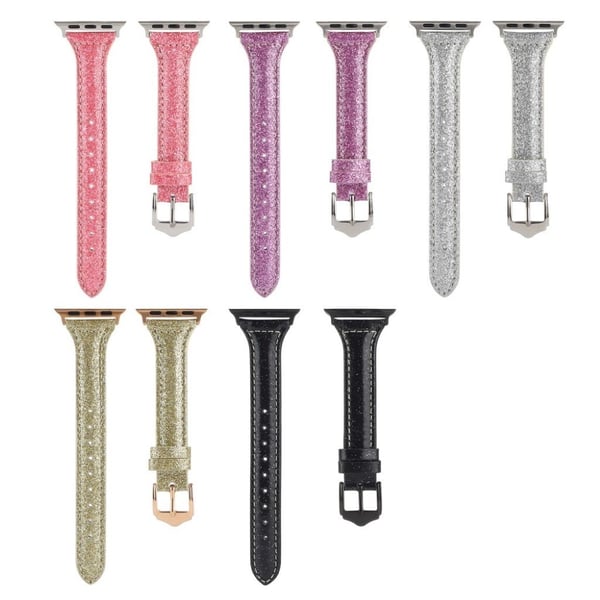 Apple Watch 40 mm klokkerem i glitterpudderskinn - Lilla