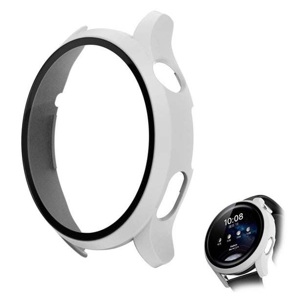 Matt deksel + skjermbeskytter i herdet glass for Huawei Watch 3 Pro - Hvit