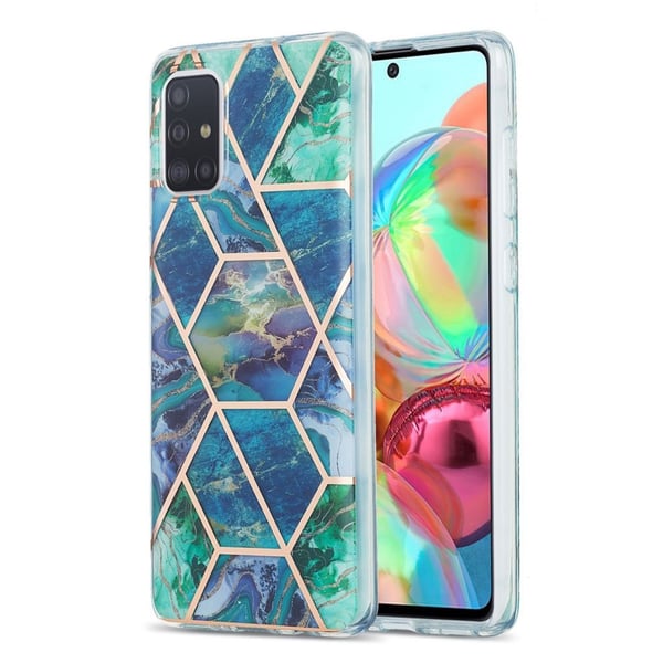Marble Samsung Galaxy A71 Etui - Blå