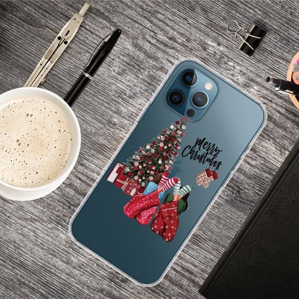 Mønstertryk i juleserien Stødsikker blød fleksibel IMD-bagside iPhone 13 Pro 6,1 tommer - Julepyjamas
