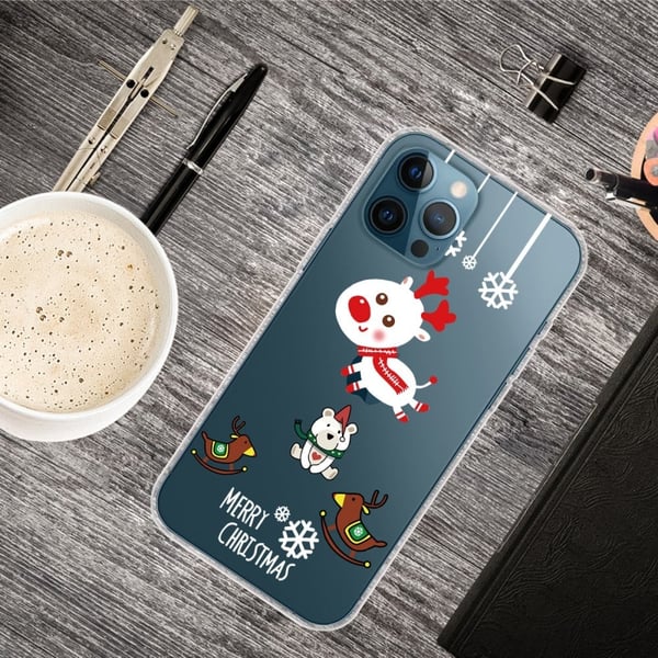 Mønstertryk i juleserien Stødsikker blød fleksibel IMD-bagside iPhone 13 Pro 6,1 tommer - Hjort