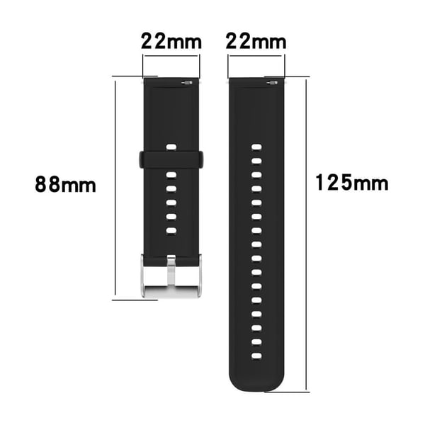 22mm urheilullinen silikoninen kellohihna Huawei-kelloon - Musta