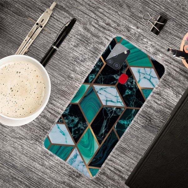 Marble design Samsung Galaxy A21s kotelot - Smaragdinvihreä Marmori