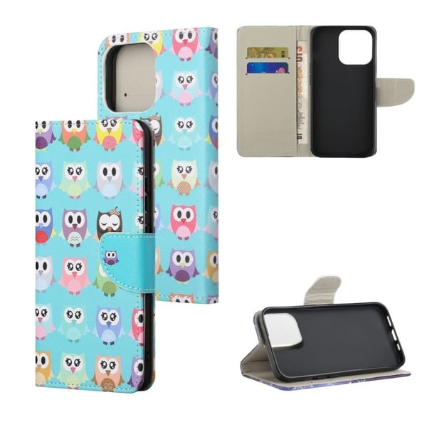 Wonderland iPhone 13 flip-etui - Søte Ugler