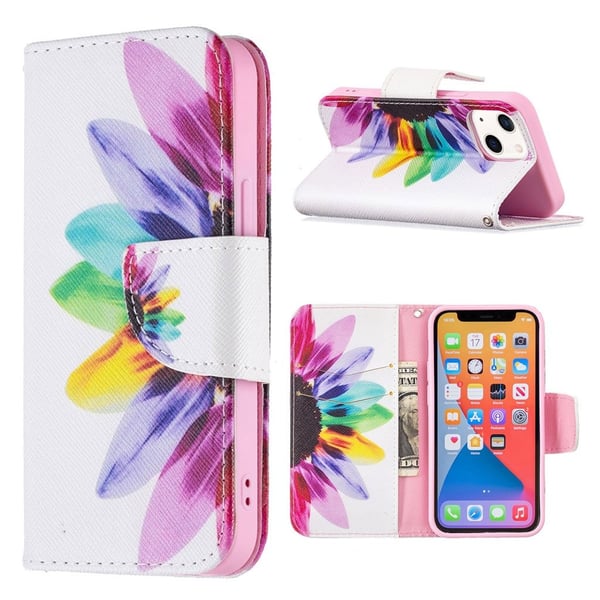 Wonderland iPhone 13 Mini flip-etui - Solsikke