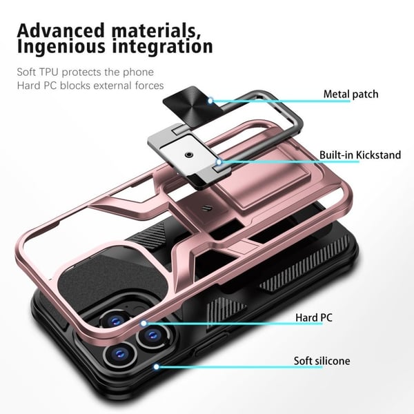 Støtsikkert hybriddeksel for iPhone 13 Pro - Rose Gull