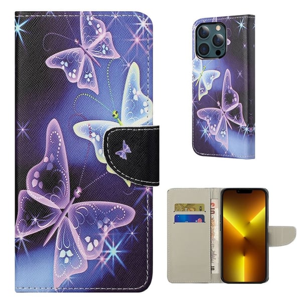 Wonderland iPhone 13 Pro Max flip-etui - Levende Sommerfugl