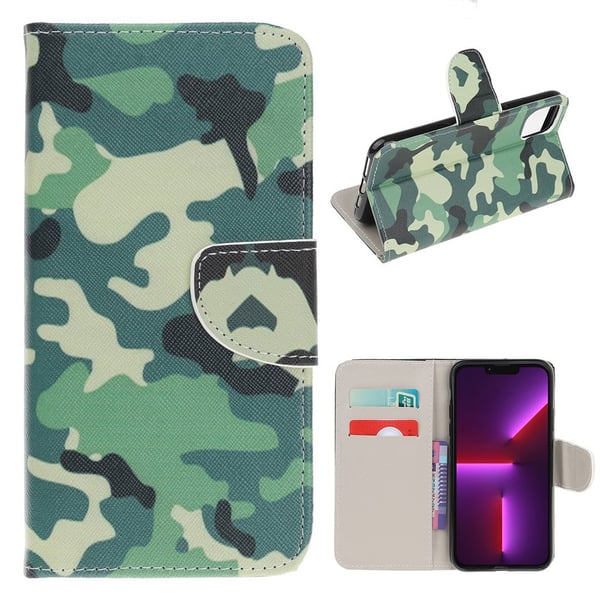 Wonderland iPhone 13 Pro flip-etui - Kamuflasje