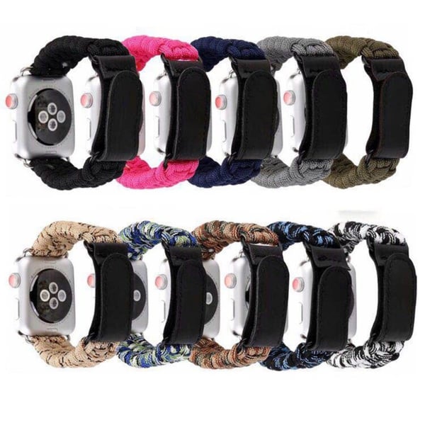 Apple Watch 40 mm klokkerem i nylon i unik stil - Grønn / Kamuflasje