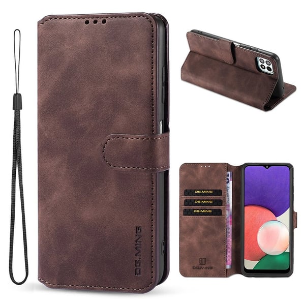 DG.MING Samsung Galaxy A22 5G retroetui - Kaffe
