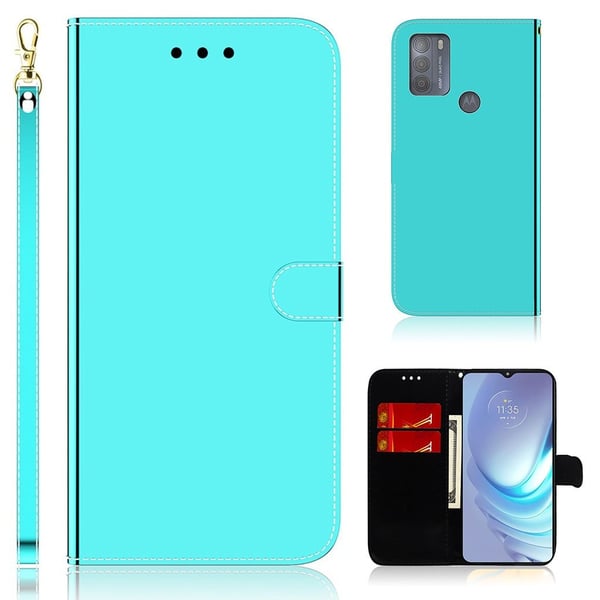 Mirror Motorola Moto G50 flip-etui - Cyan