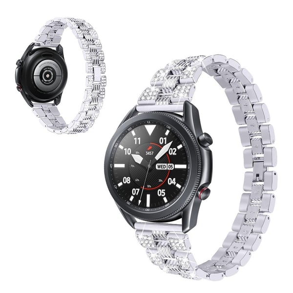 Urarmbånd med rhinestone-dekor til Samsung Galaxy Watch 3 (41 mm) - Sølv