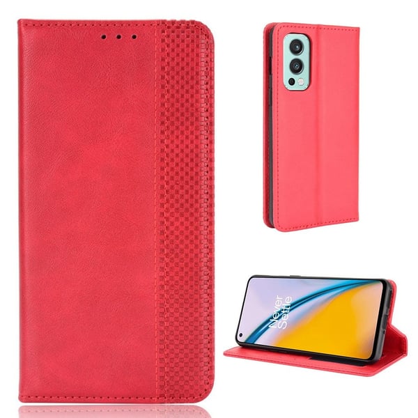 Bofink Vintage OnePlus Nord 2 5G læderetui - Rød Bofink Vintage OnePlus Nord 2 5G læderetui - Rød