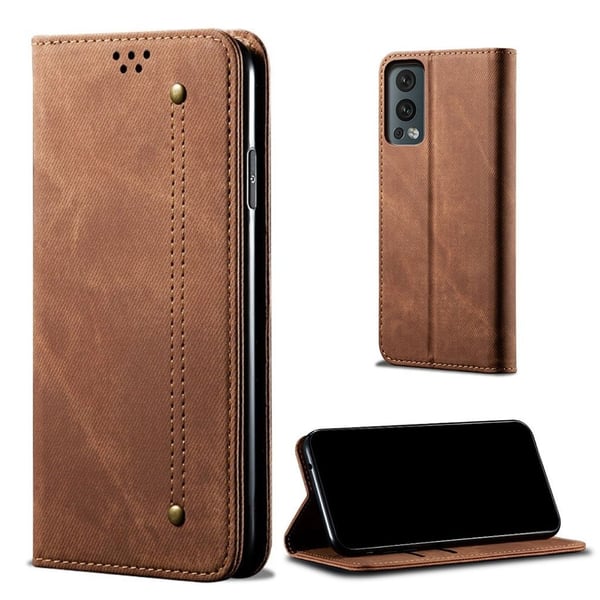 Jeans OnePlus Nord 2 5G flip etui - Brun