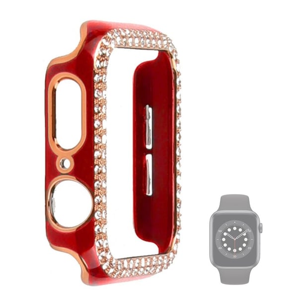 Apple Watch 44 mm tofarget strassdeksel - Rød / Rød
