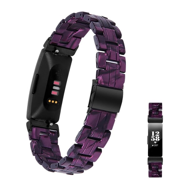 Fitbit Inspire 2 harpiksmønstret klokkerem - Mørk Lilla Mix