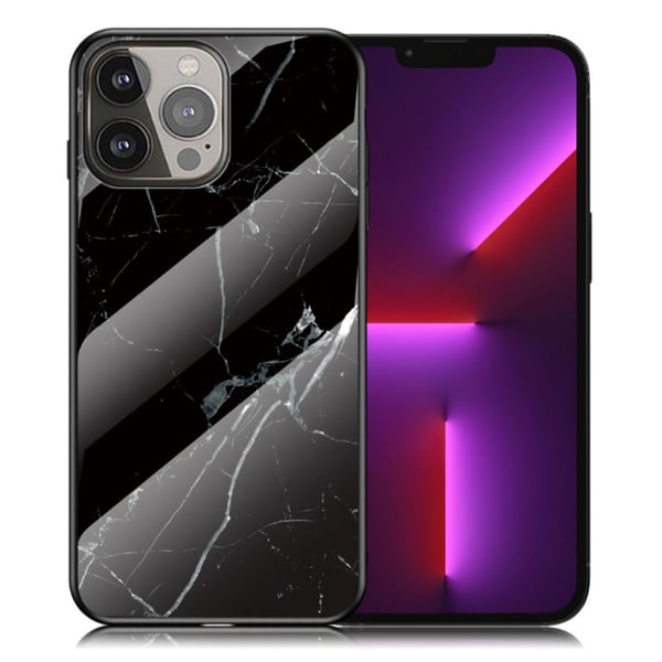 Fantasy Marble iPhone 13 Pro Suojakuori - Musta Marble