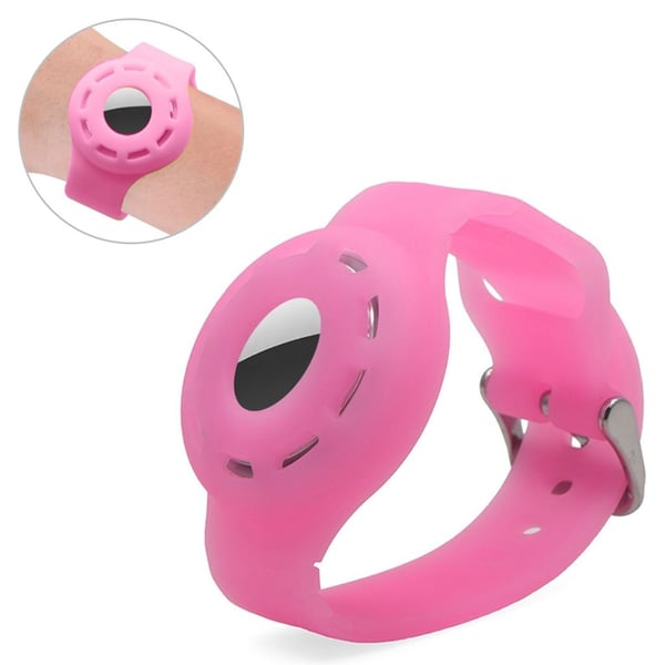 AirTags enkle silikone-håndledsrem - Lysende Pink