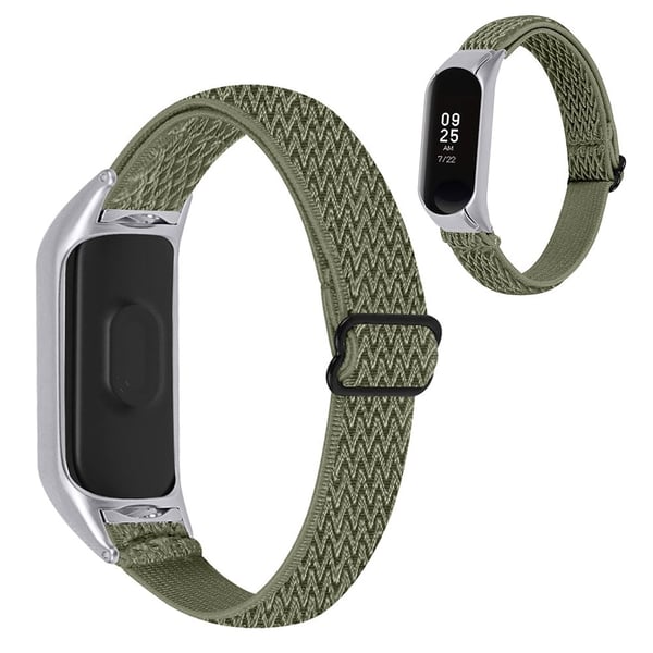 Xiaomi Mi Band 5 nylon elastisk klokkerem - Olivengrønn