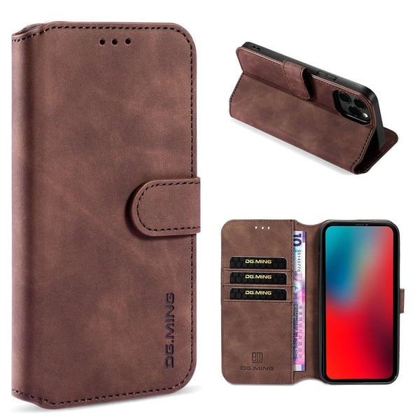 DG.Ming iPhone 13 Pro Max Retro Suojakotelo - Kahvi