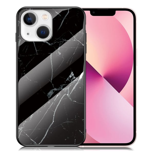 Fantasy Marble iPhone 13 Mini Suojakuori - Musta Marble
