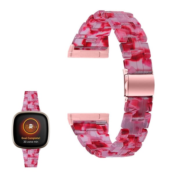 Fitbit Sense / Versa 3 hartsikellon ranneke - Persikanpunainen