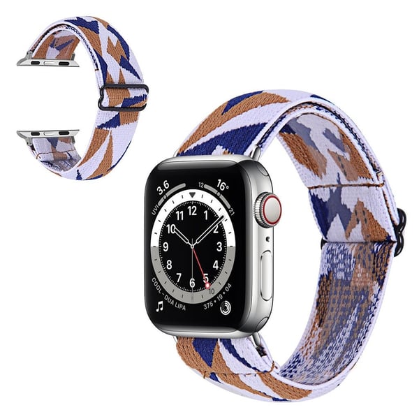 Apple Watch Series 6 / 5 40 mm nylonmønsterarmbånd - Fragmenter Av Brunt Og Blå