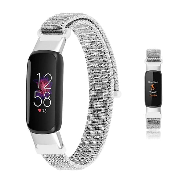 Fitbit Luxe urrem i nylonvævning - Muslingeskal