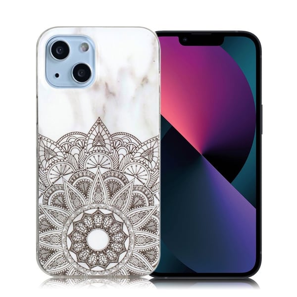 Marble design iPhone 13 cover - Mandala-Blomst