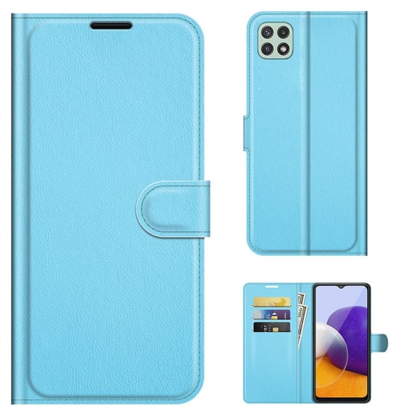 Classic Samsung Galaxy A22 5G Flip Etui - Blå