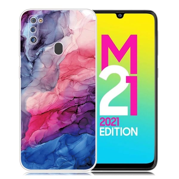 Marble Samsung Galaxy M21 2021 Etui - Aqueous Vibrant Mønster