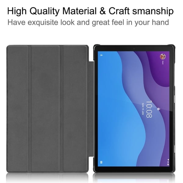 Lenovo Tab M10 HD Gen 2 Trippelt Lær Flippetui - Svart