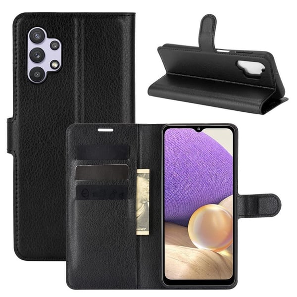 Klassisk Samsung Galaxy A32 flip etui - Sort