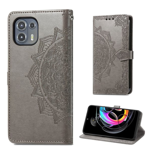 Mandala Motorola Edge 20 Lite Flippetui - Grå