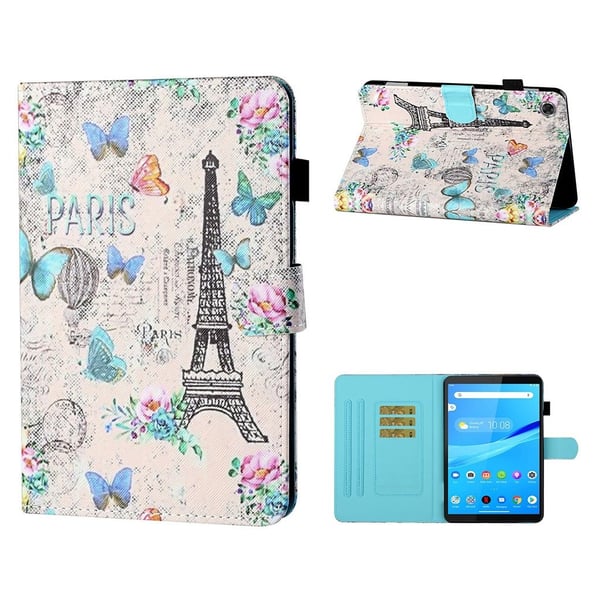 Lenovo Tab M10 FHD Plus Mønstret Lær Flippetui - Eiffel Tower