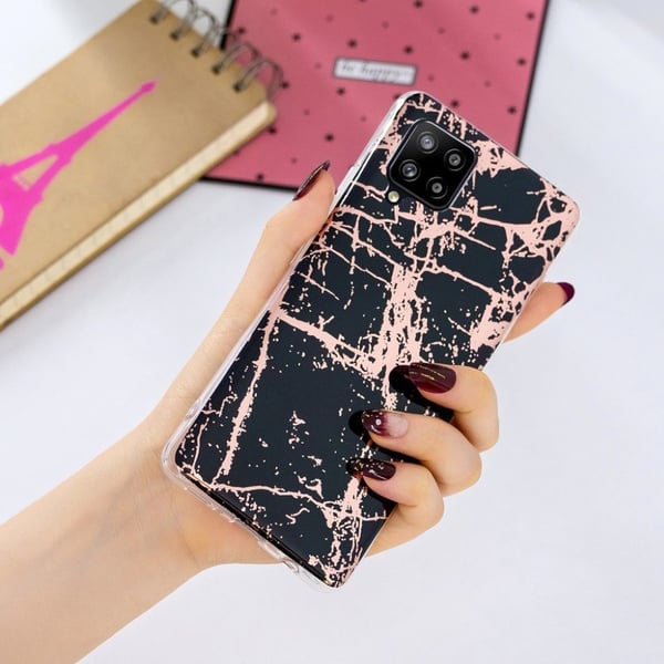 Marble Samsung Galaxy A42 5G Etui - Svart
