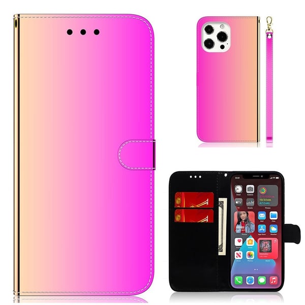 Mirror iPhone 13 Pro Max flip-etui - Rose