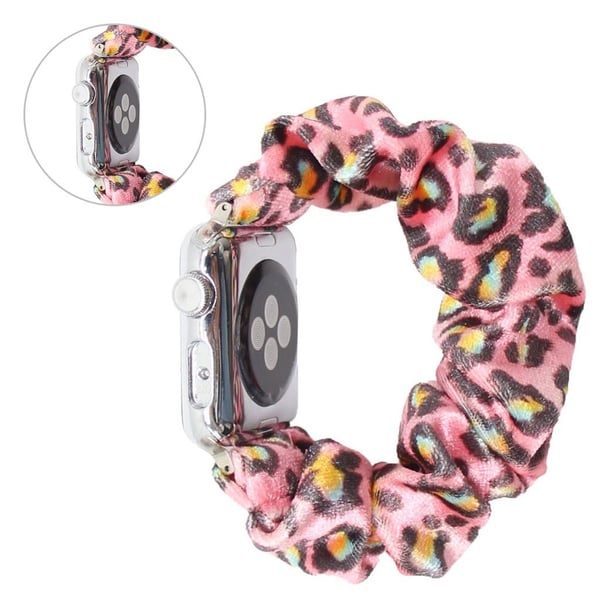 Apple Watch Series 6 / 5 44mm pulserende hårbånd stil klokkebånd - Mønster I Roseleopard