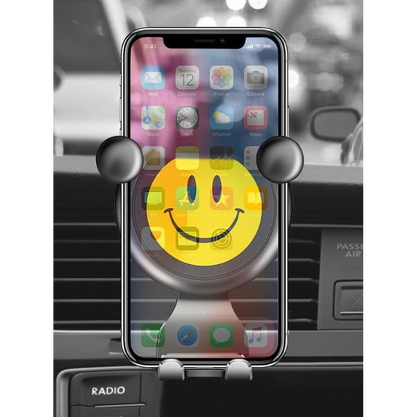 RUNDONG smiley-hållare för bilmontering - Gul