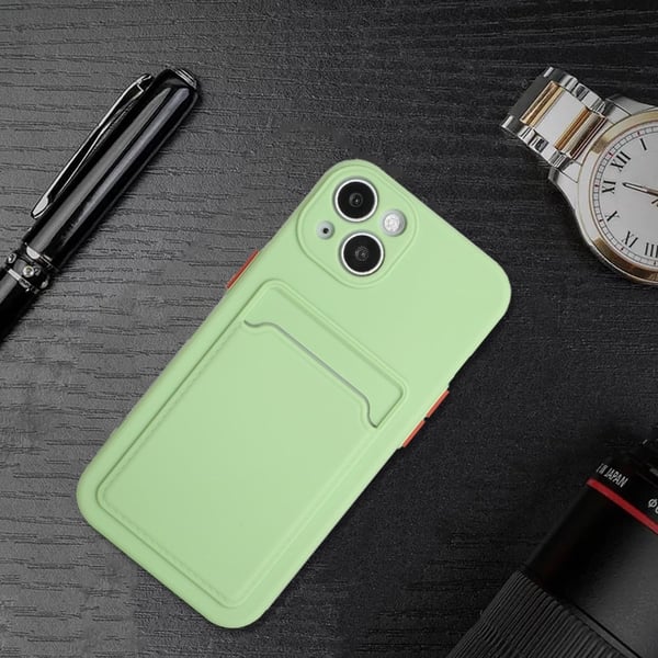 Kortholdercover til iPhone 13 Mini - Lysegrøn