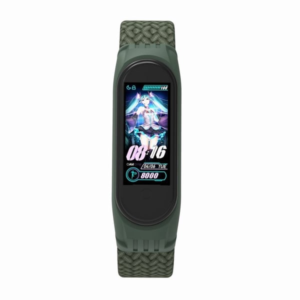 Xiaomi Mi Band 5 / 4 / 3 elastisk nylonklokkebånd - Mørkegrønn / Størrelse: M